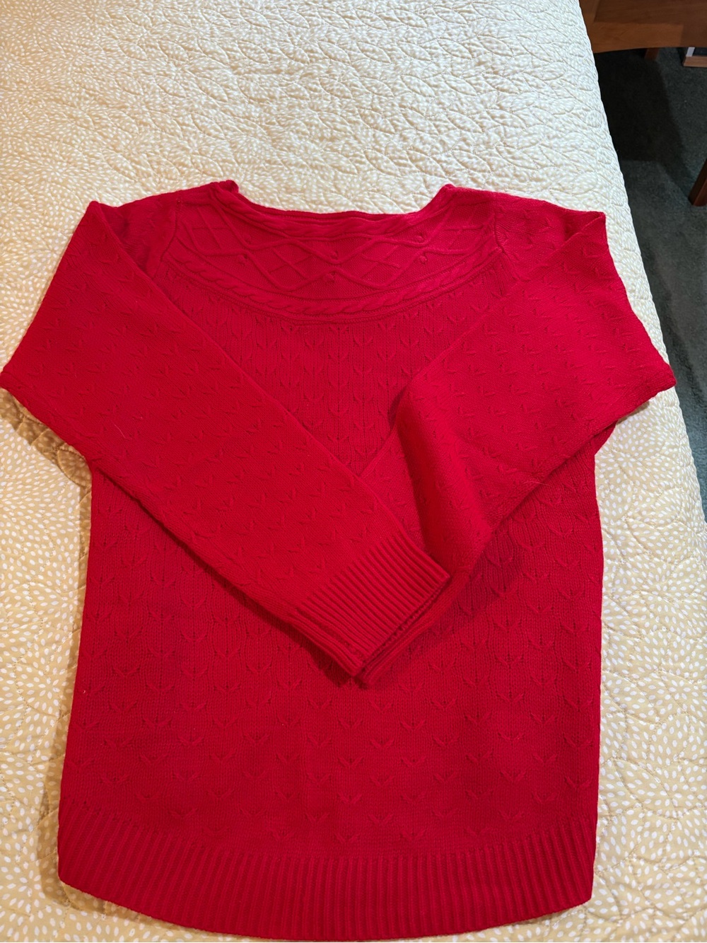 Croft & Barrow Red Off-Shoulder Knit Sweater